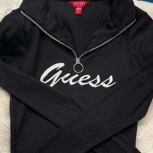 ❤️GUESS Half Zip Collard Tee